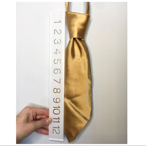 ⭐️NEW⭐️ Women’s Zipper Necktie Gold Silk (NWOT) - Picture 6 of 7